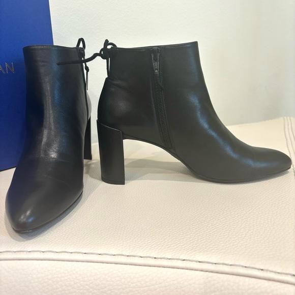 Stuart Weitzman Lofty Black Nappa Tie Back Bootie Size 8 New - Picture 7 of 11